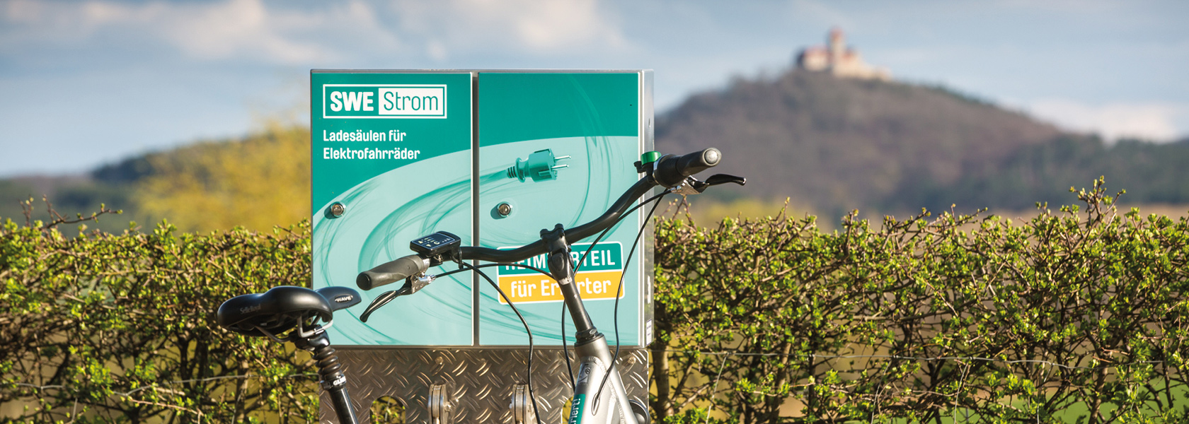 Ladestation f&uuml;r E-Bikes bei den drei Gleichen