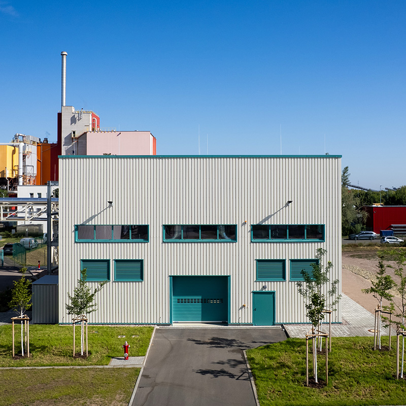 Außenansicht der neuen Power to Heat Anlage