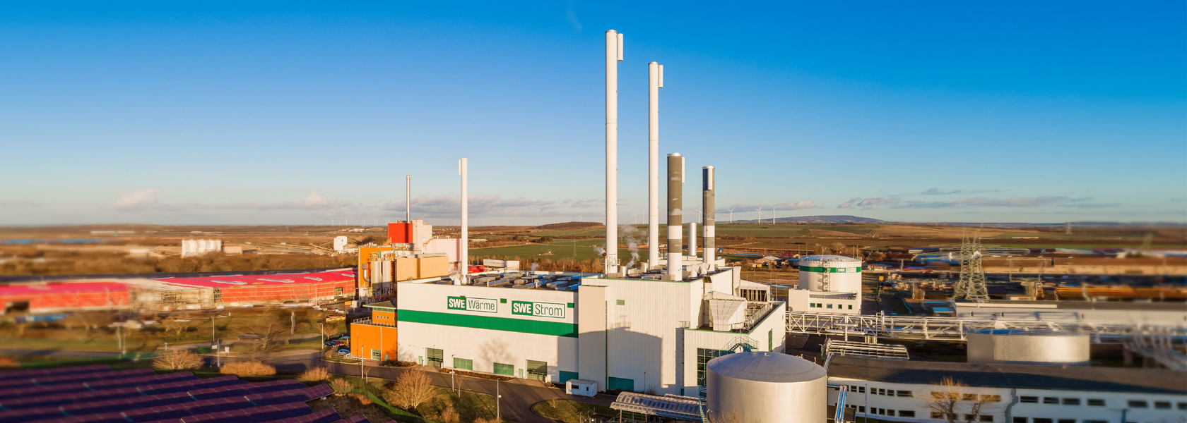 Die Gas- und Dampfturbinenanlage aus der Luft