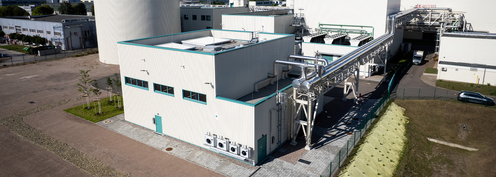 Luftbild der neuen Power-to-Heat Anlage